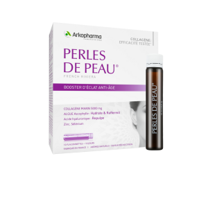 Perles de Peau Collagen H/10 ống ARKOPHARMA Collagen nước 5000mg & Tảo hỗ trợ dưỡng ẩm, đẹp da
