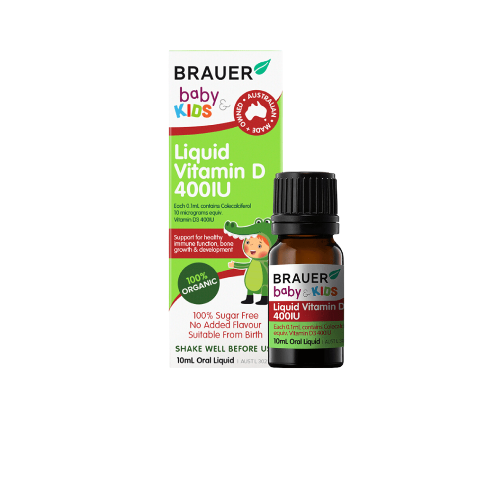 Liquid Vitamin D 400IU H/10ml BRAUER Siro hỗ trợ bổ sung D3 tăng hấp thu Canxi và đề kháng trẻ 0+