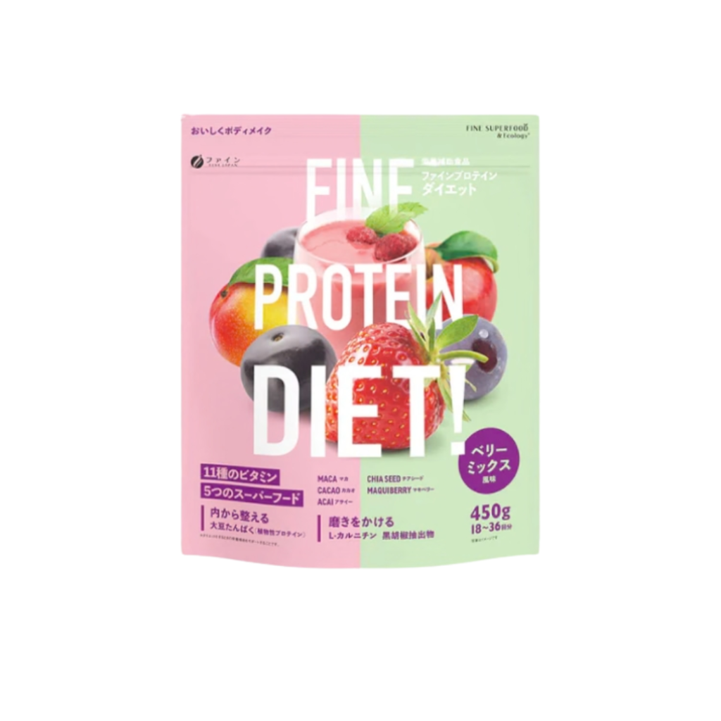 Protein Diet Mixed Berries Flavour G/300gr FINE JAPAN Siêu thực phẩm và protein hỗ trợ ăn kiêng lành mạnh vị trái cây