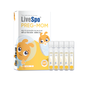 Preg-Mom H/20 ống LIVESPO Lợi khuẩn hỗ trợ giảm táo bón, tiêu chảy, kích thích ăn ngon trẻ 0+ và bầu