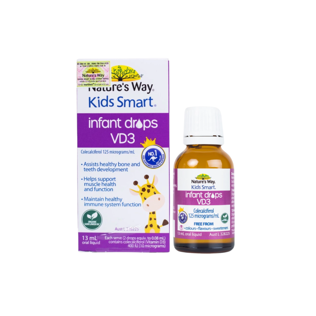 Kids Smart Infant Drops VD3 H/13ML NATURE'S WAY Bổ sung Vitamin D3 cho trẻ sơ sinh & trẻ nhỏ