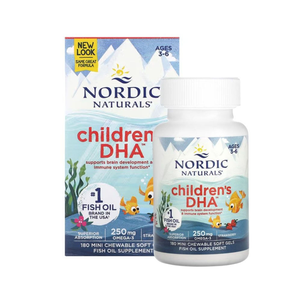 DHA H/180V NORDIC NATURALS bổ sung DHA vị dâu 3-6T
