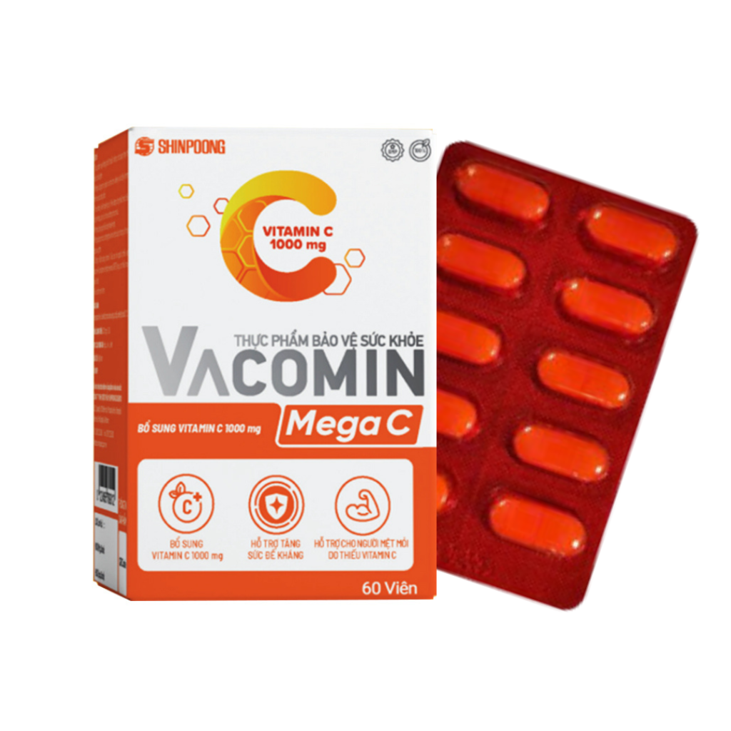 Vacomin Mega C 1000mg H/60V SHINPOONG Hỗ trợ tăng đề kháng