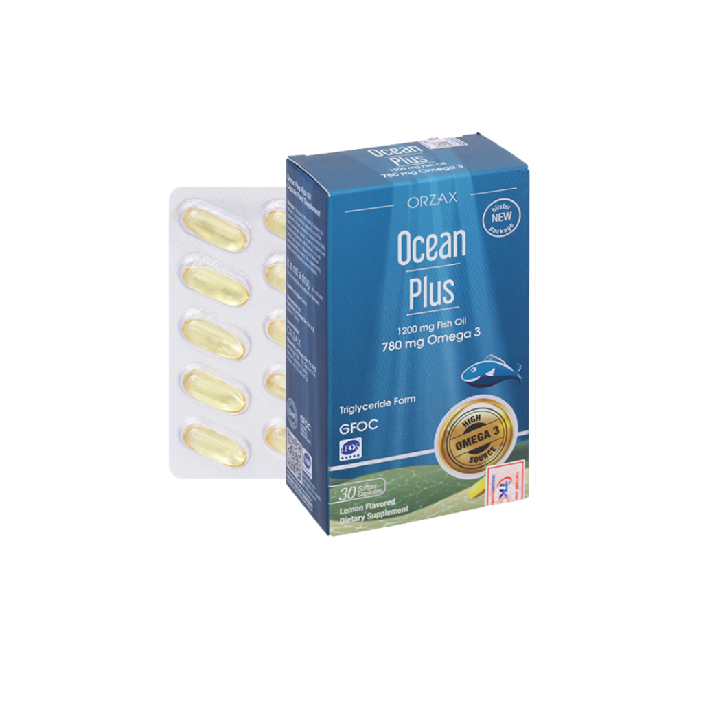 Ocean Plus H/30V ORZAX Bổ sung Omega-3 cho trẻ 11+, mẹ bầu, người lớn